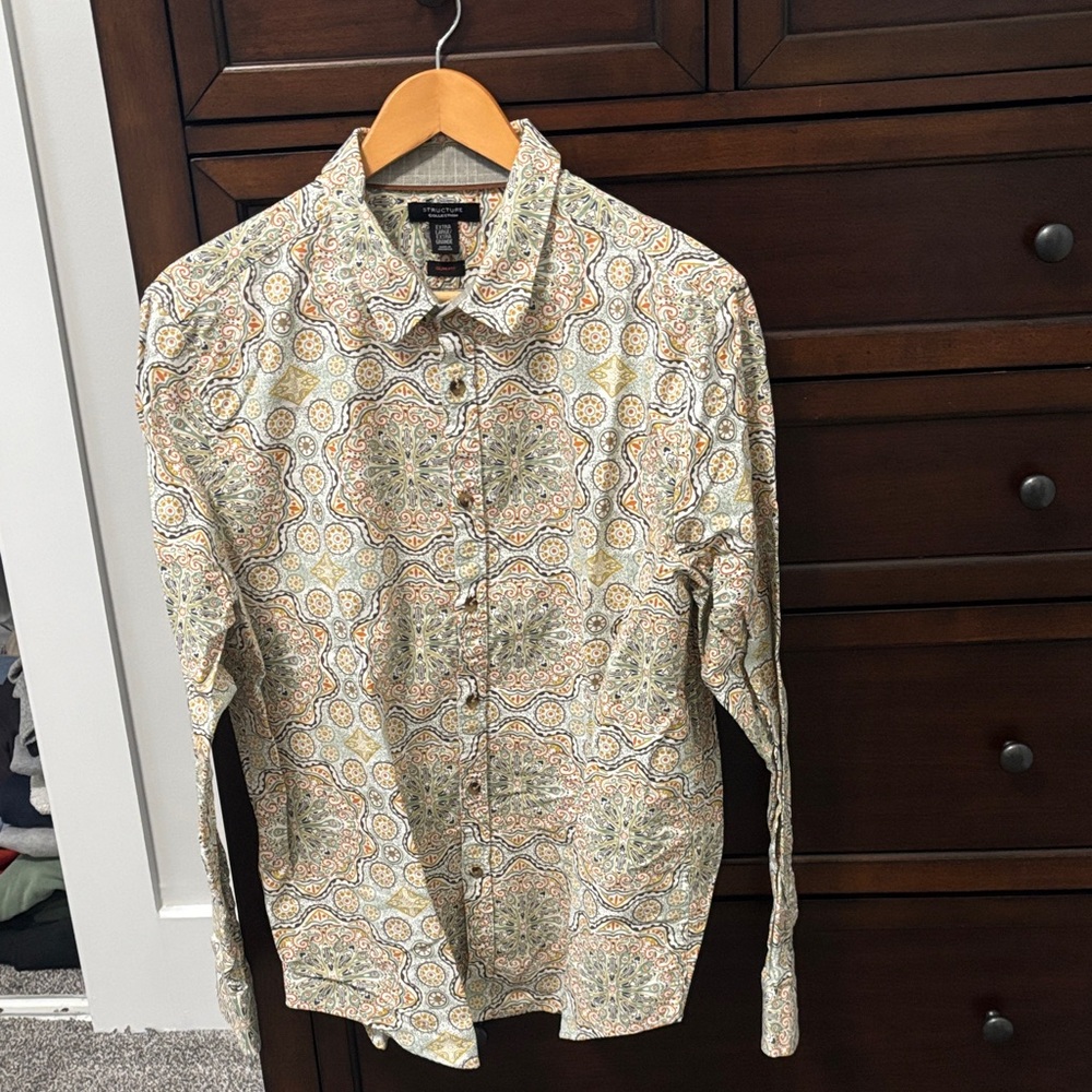 Structure Multicolor Paisley Button Down Shirt - image 2